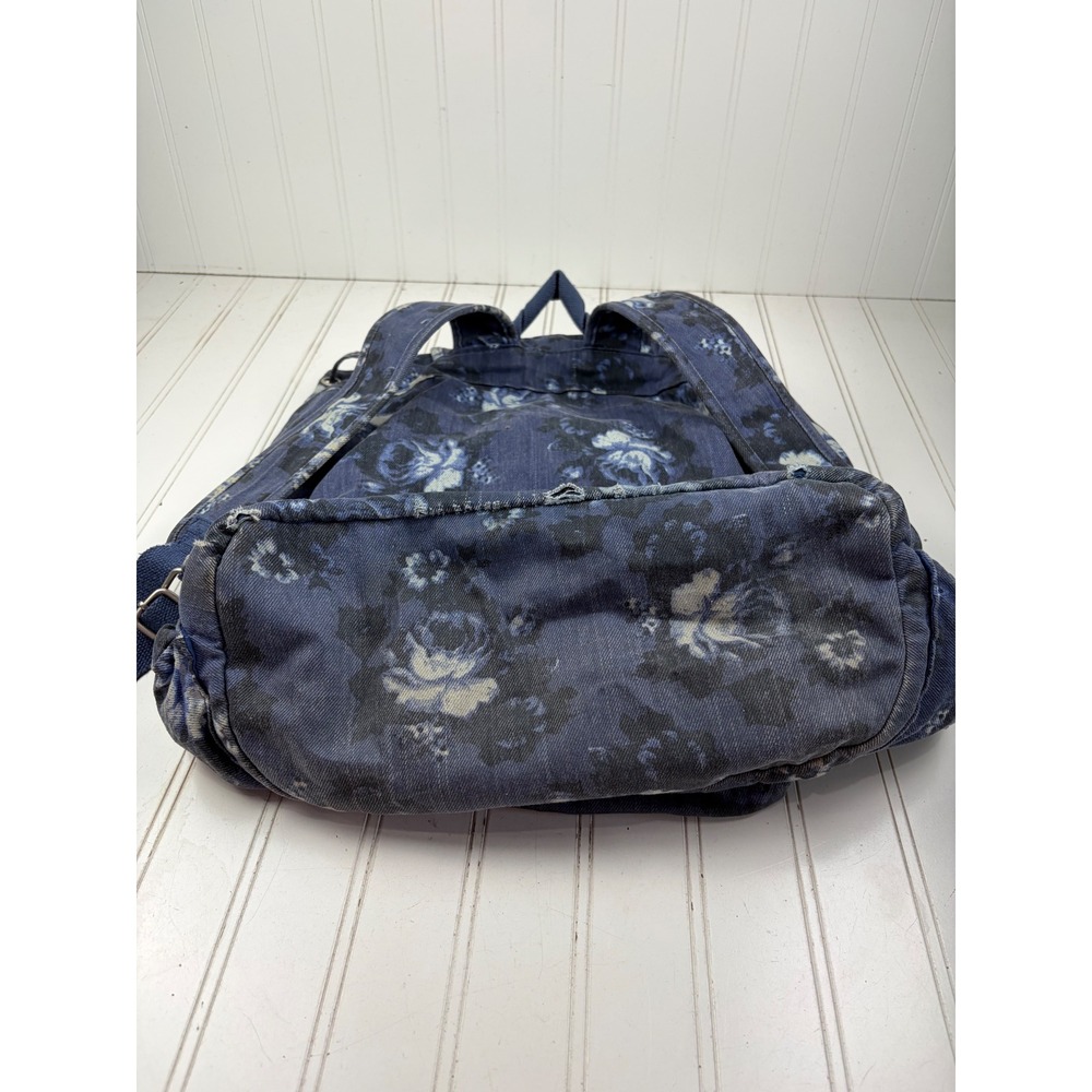 Aรฉropostale Blue Denim Floral Canvas Travel Laptop Backpack - Picture 3 of 12